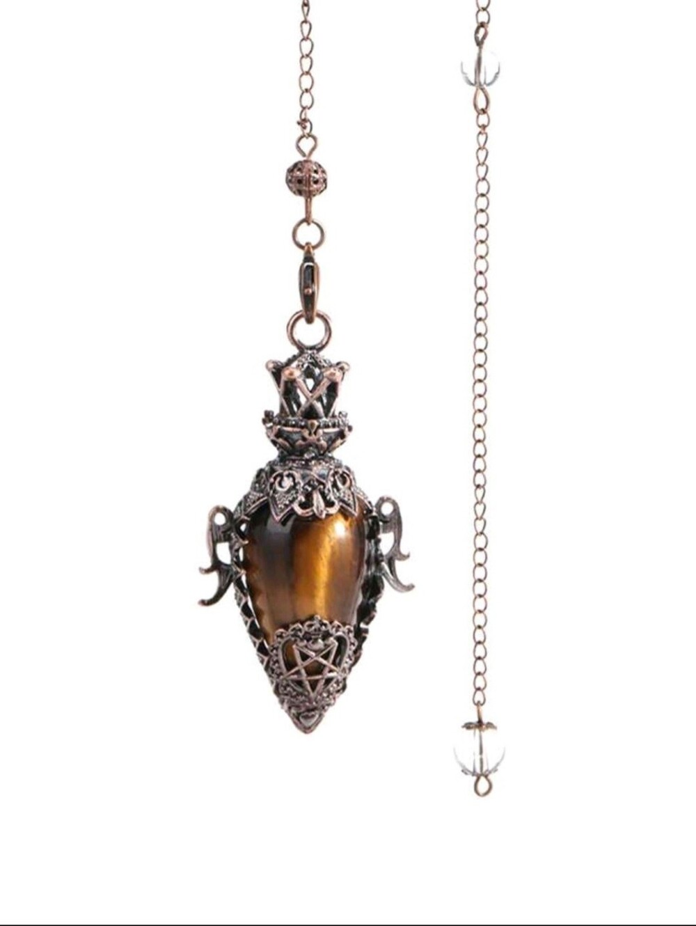 Victorian-Inspired Tiger Eye Pendulum